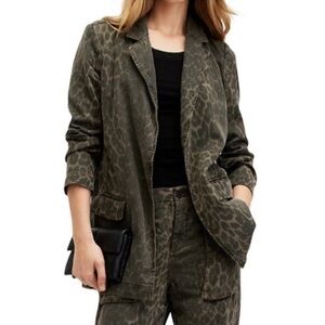 All Saints Aleida Leppo Blazer Menswear Inspired Longline Notched Collar‎ 4